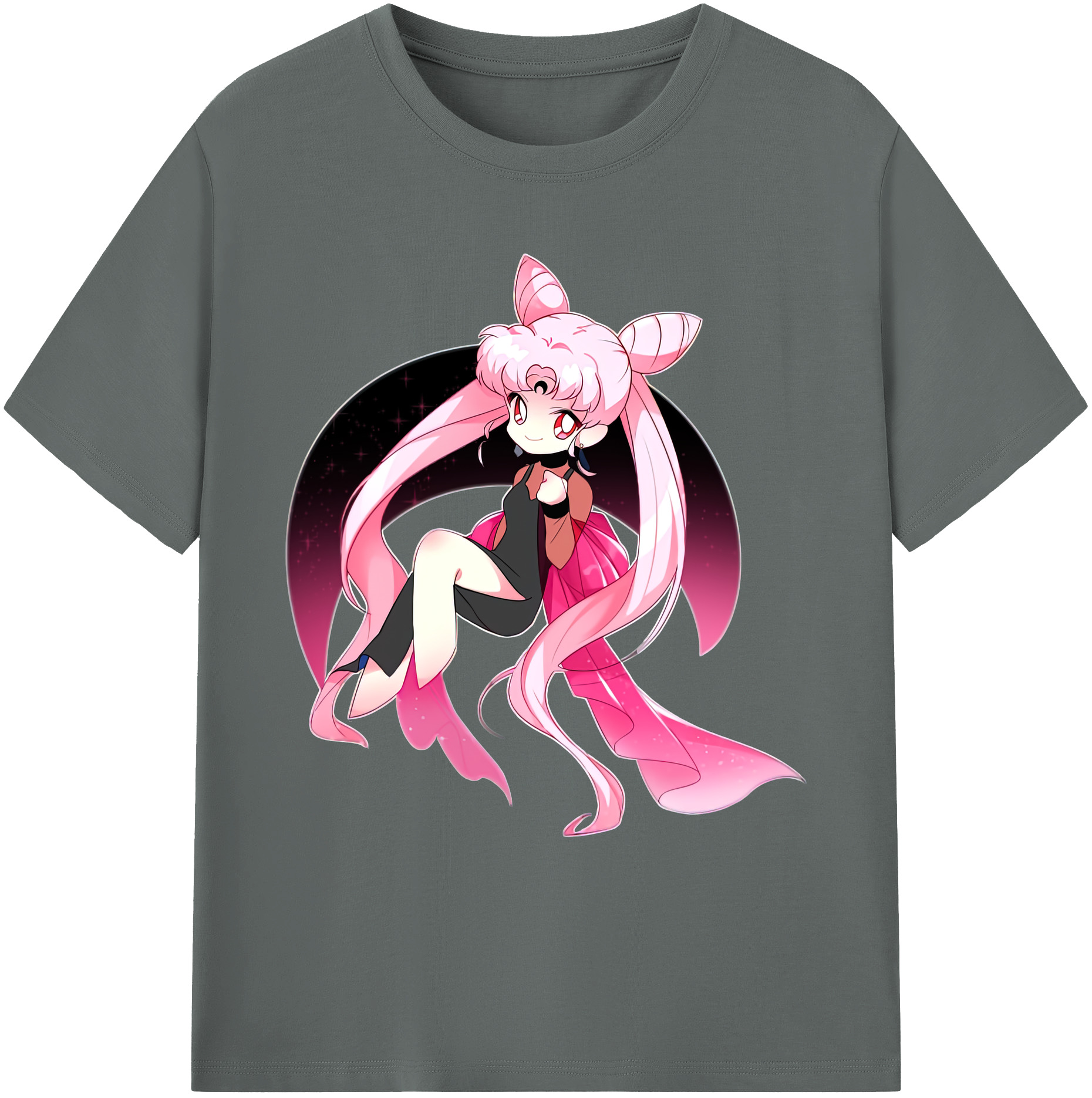 （画像用） 美少女戦士セーラームーン ちびうさ Sailor Moon Chibiusa Tsukino Usagi Small Lady Serenity 綿100％ メンズ半袖Tシャツ｜肌触りやわらか＆通気性
